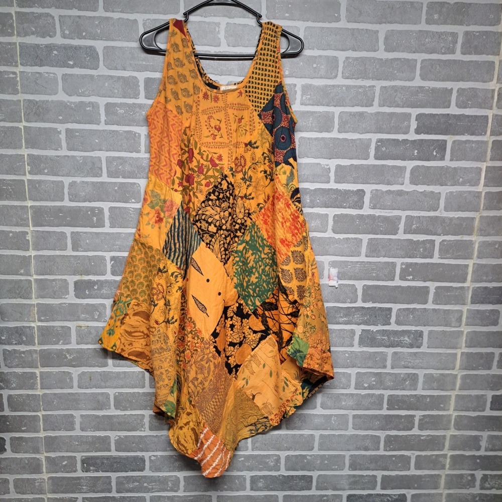 Artesan patchwork Lagenlook‎ Boho festival travel Dress Top,free size